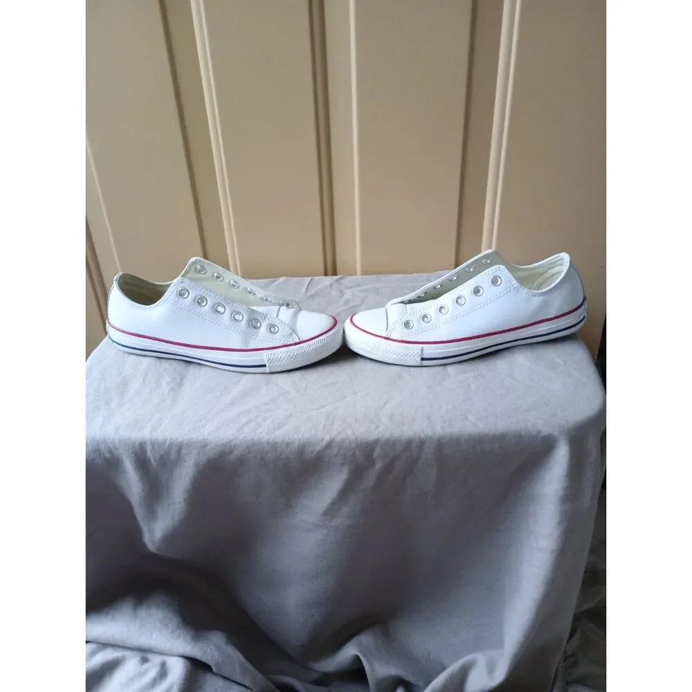 Converse Chuck Taylor All Star Leather Low Top White Women's 7 Men's 5 (132173C)